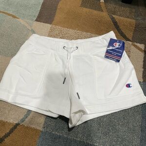 Champion White Women's Terry Drawstring Shorts NWT